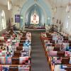 140 LWML Quilts displayed in St. John Lutheran Church for the blessing during the Oct. 7th Church Service. 